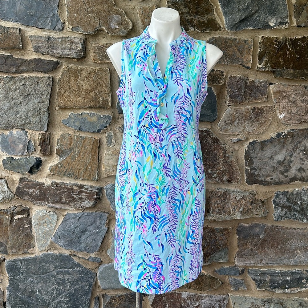 LILLY PULITZER Sherryn Knit Shift Dress  SWIM SHADY  Size MEDIUM